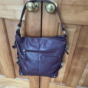 Nino Bossi Burgundy Leather Bag